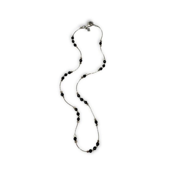Silpada Jewelry - Silpada Sterling Silver Black Glass Beaded Necklace 16"